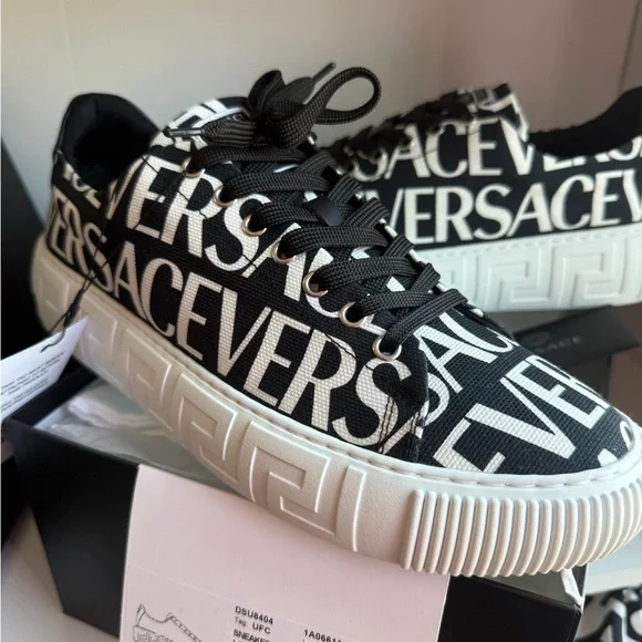 Versace Monochrome Logo Sneakers size 42